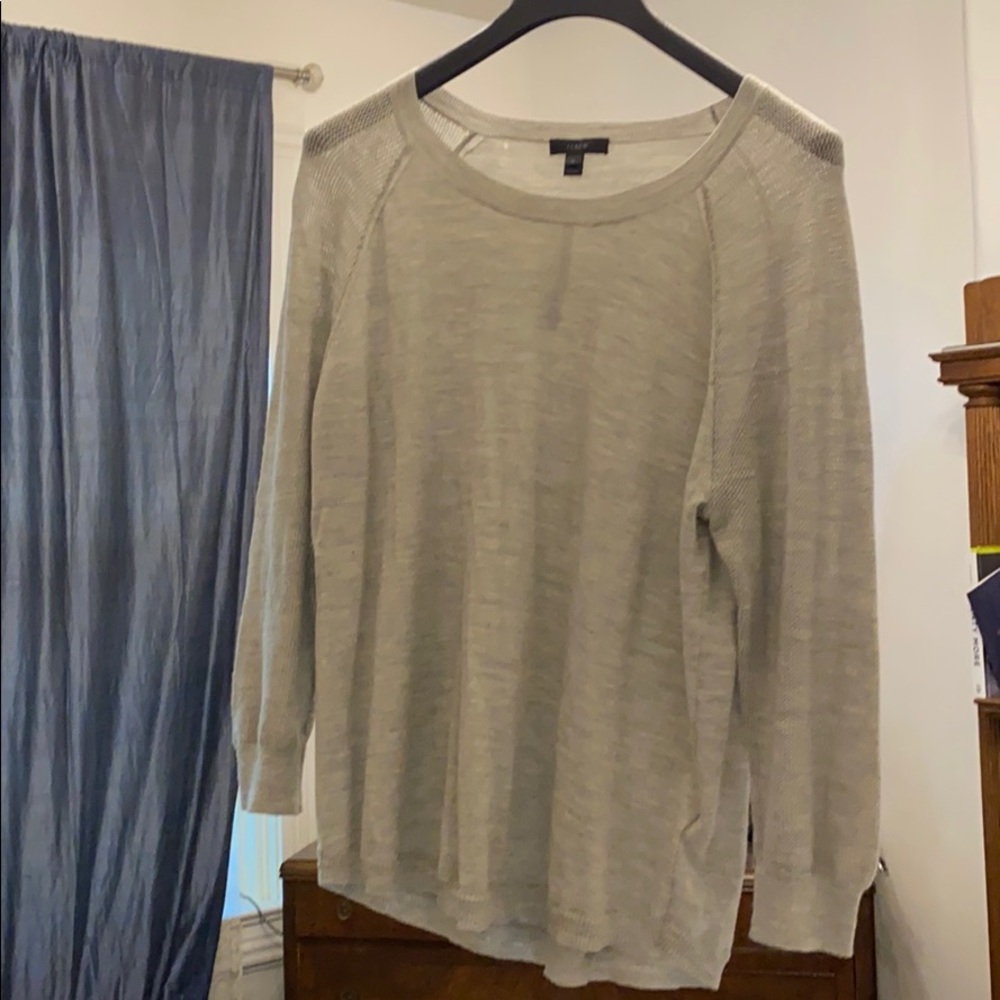 Grey JCrew Lightweight Sweater